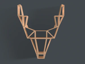deer oak wood shelf 3D Model
