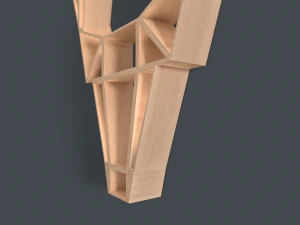 deer oak wood shelf 3D Model