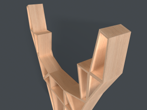 deer oak wood shelf Model 3D