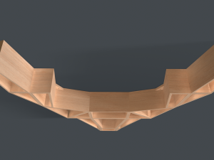 deer oak wood shelf Model 3D