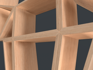 deer oak wood shelf Model 3D