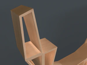 deer oak wood shelf 3D Model