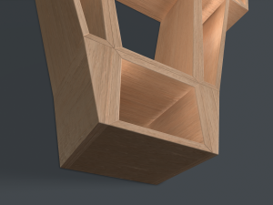 deer oak wood shelf Model 3D