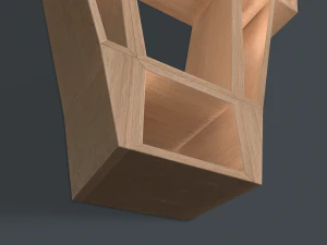deer oak wood shelf 3D Model