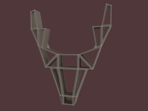 deer oak wood shelf Model 3D
