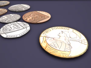 यूके सिक्का सेट 3D मॉडल