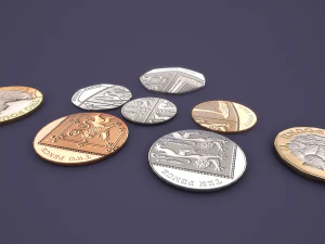यूके सिक्का सेट 3D मॉडल
