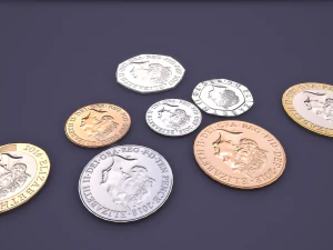 यूके सिक्का सेट 3D मॉडल