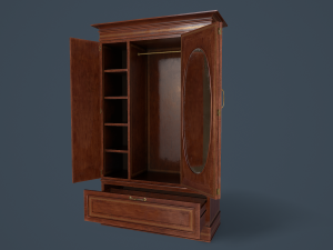 rigged wardrobe 3D 模型
