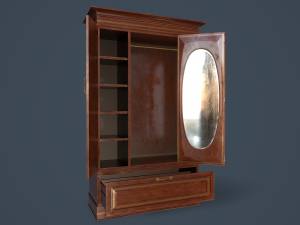 rigged wardrobe 3D 模型