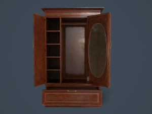 rigged wardrobe 3D 模型