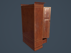 rigged wardrobe 3D 模型
