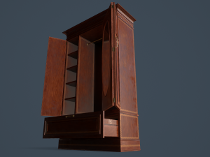 rigged wardrobe 3D 模型