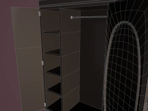 rigged wardrobe 3D Model