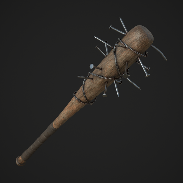 barbed baseball bat Model 3D .c4d .max .obj .3ds .fbx .stl .blend 
