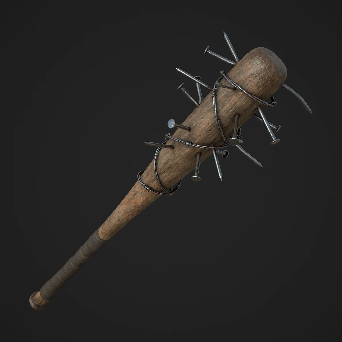 barbed baseball bat 3D Model .c4d .max .obj .3ds .fbx .stl .blend