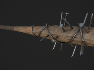barbed baseball bat Model 3D