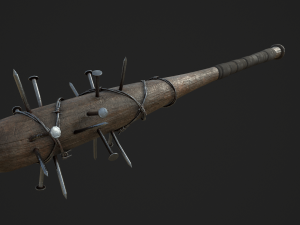 barbed baseball bat Model 3D