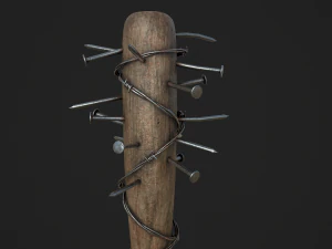 barbed baseball bat 3D Model
