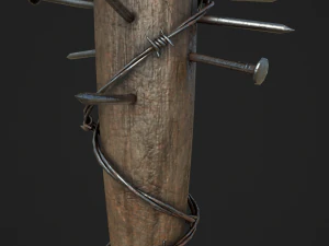 barbed baseball bat 3D Model