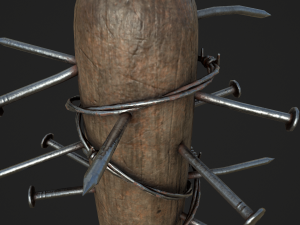 barbed baseball bat Model 3D