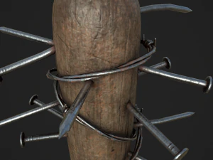 barbed baseball bat 3D Model