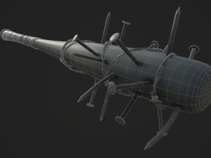 barbed baseball bat Model 3D