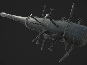 barbed baseball bat 3D Model
