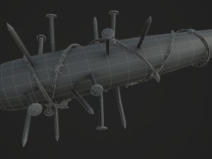 barbed baseball bat Model 3D