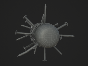 barbed baseball bat Model 3D