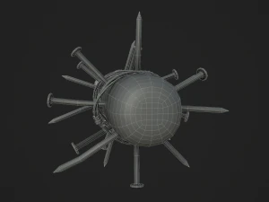 barbed baseball bat 3D Model