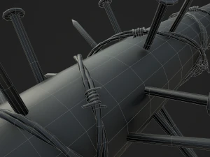 barbed baseball bat 3D Model