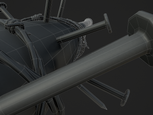 barbed baseball bat Model 3D