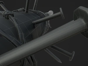 barbed baseball bat 3D Model