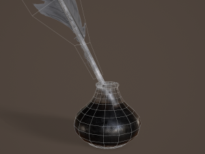 quill and inkpot 3D Model