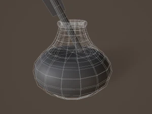 quill and inkpot 3D Model