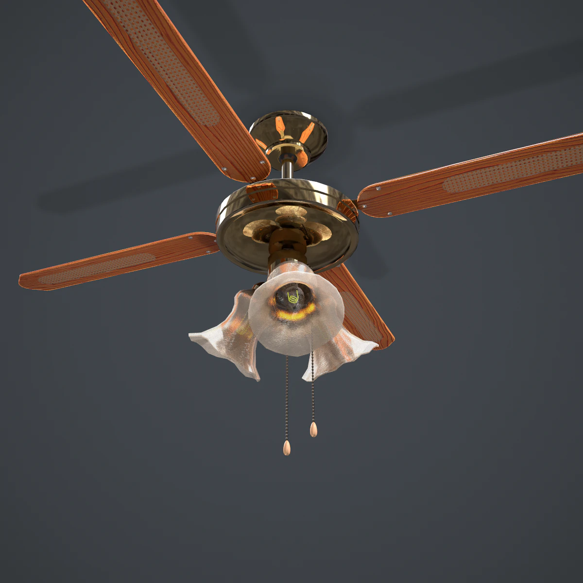 ceiling fan light 3D Model .c4d .max .obj .3ds .fbx .stl .blend 