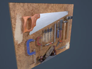 tool wall with 18 tools 3D Model