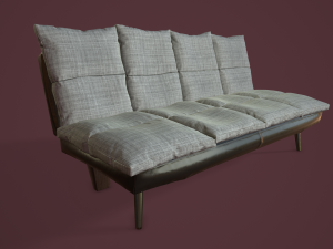 rigged sofa bed 3D 模型
