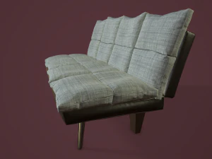 rigged sofa bed 3D Model
