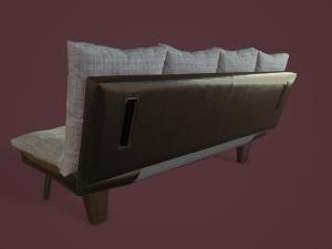 rigged sofa bed 3D 模型