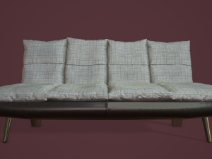 rigged sofa bed 3D 模型