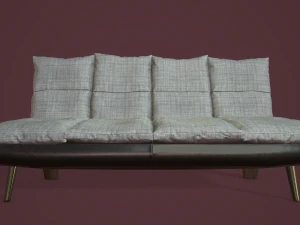 rigged sofa bed 3D Model