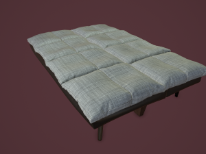rigged sofa bed 3D 模型