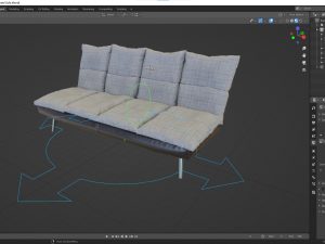 rigged sofa bed 3D 模型