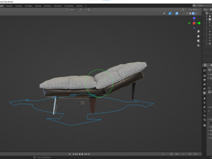 rigged sofa bed 3D 模型