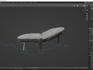 rigged sofa bed 3D Model