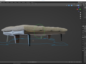 rigged sofa bed 3D 模型