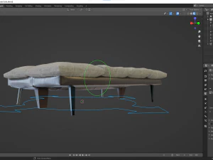 rigged sofa bed 3D Model