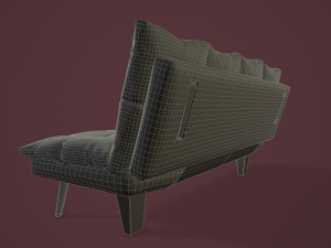 rigged sofa bed 3D 模型